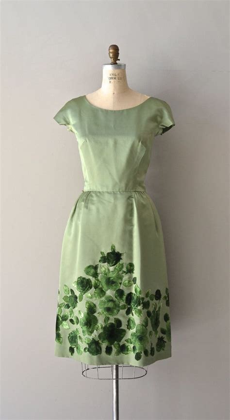 Villanelle Dress Vintage Floral 50s Dress Silk 1950s Etsy