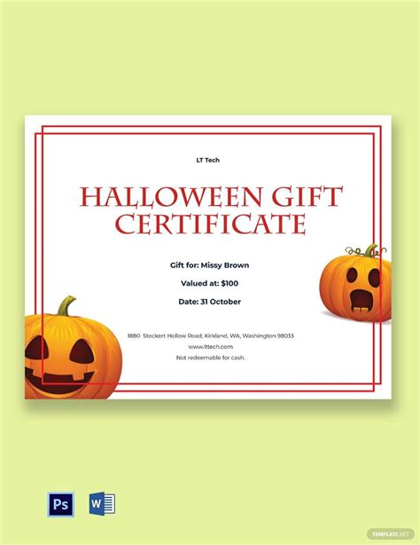 Halloween Gift Certificates Gift Certificate Template Halloween My XXX Hot Girl