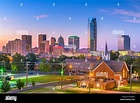Oklahoma City, Oklahoma, Estados Unidos ciudad en penumbra Fotografía ...