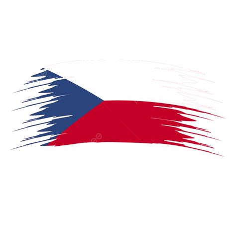 Gambar Bendera Clipart Sapuan Kuas Ceko Vektor Bendera Sikat Ceko