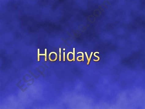 Esl English Powerpoints Holidays