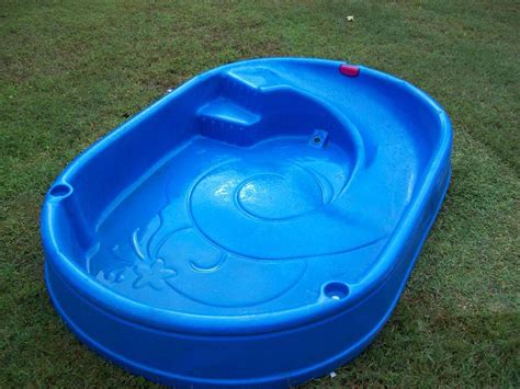 Blue Kiddie Pool With Slide Plastic Kids Pool Plastic