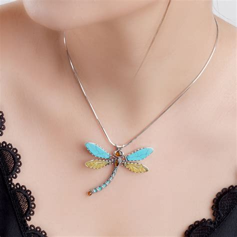 Dragonfly Necklace Turquoise Dragonfly Jewellery Henryka Uk
