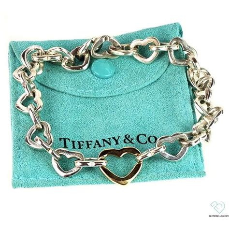 Tiffany Co Heart Bracelet In 18k Gold Sterling Silver Heart Shaped
