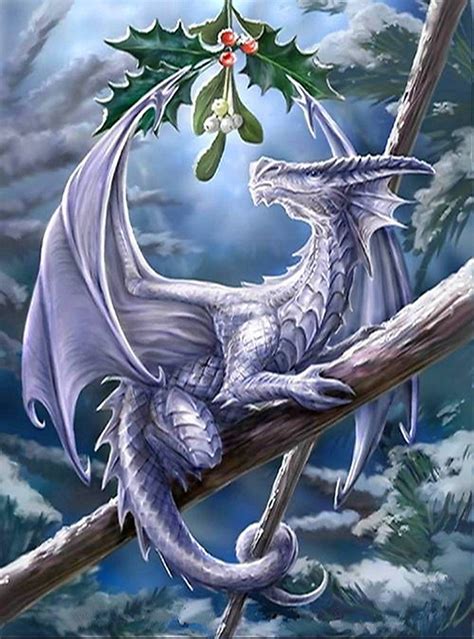 Anne Stokes — Snow Dragon 2008 1000x1350 Illustration De Dragon