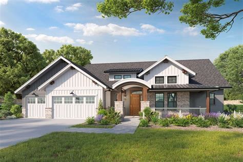 Plan RW New American Craftsman With Finished Basement In Craftsman House Plans