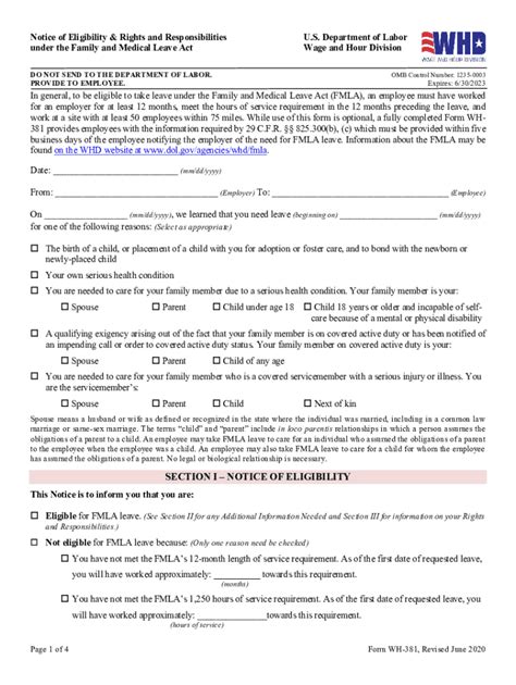 Fmla Form 2023 Printable Forms Free Online