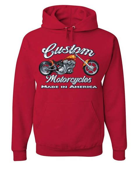 Custom Motorcycles Hoodie Biker Chopper American Tradition Usa