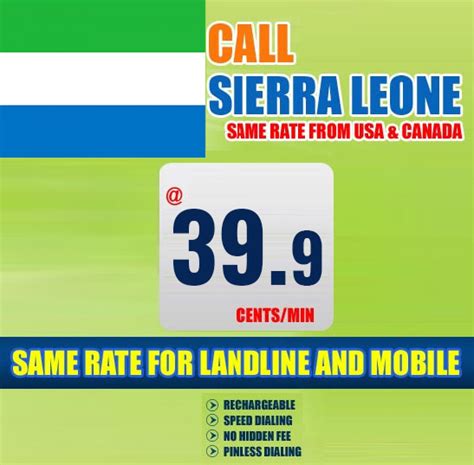 Prepaid calling cards and phonecards are a great way to keep in touch with your friends and family from anywhere in the world. Call to Sierra Leone from USA by Cheap International Calling Cards