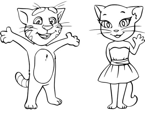 Talking Tom And Angela Para Colorear Imprimir E Dibujar Dibujos The