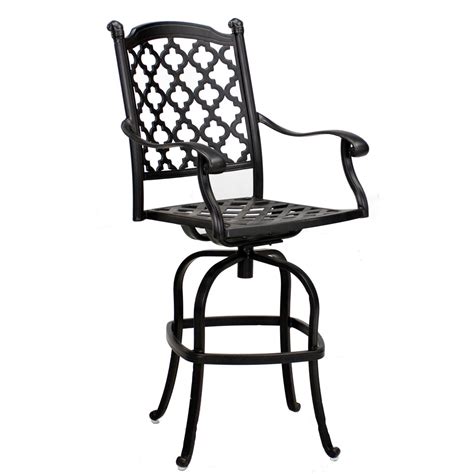 Madison 5 Piece Cast Aluminum Patio Bar Set W 42 Inch Round Table By