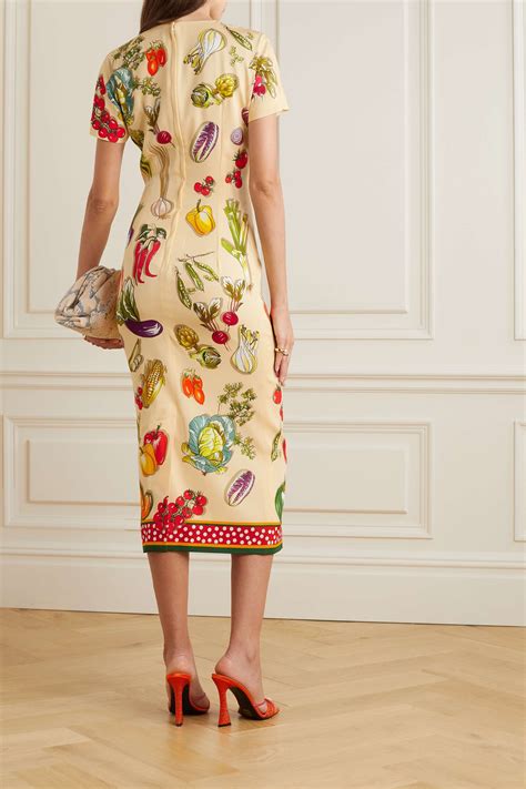 Dolce And Gabbana Printed Stretch Silk Charmeuse Midi Dress Net A Porter