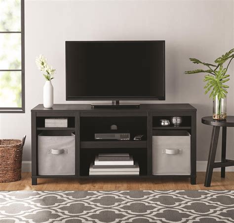 Mainstays Parsons Tv Stand For Tvs Up To 50 True Black Oak