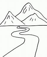 Coloring Mountains Simple sketch template