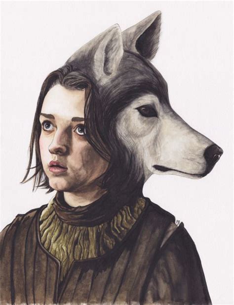 Paulajbueno Arya Stark And Nymeria The Direwolf Game Of Thrones