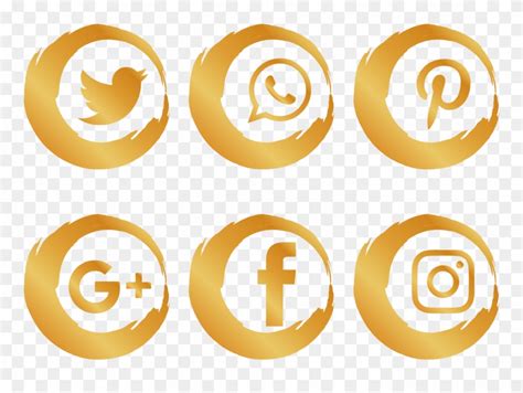 Gold Social Media Icons Png Social Media Icons Gold Png Clipart