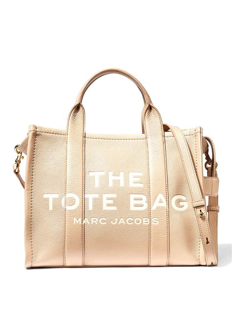 Marc Jacobs Beige Leather The Mini Traveler Tote Bag In 914 Twine