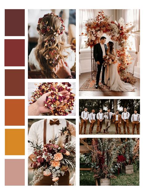 A Wedding Mood Board That Ties Directly Into The Colors Of A Perfect