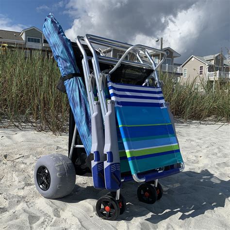 Folding Beach Cart Xl Rust Free Frame Large Balloon Wheels Compact