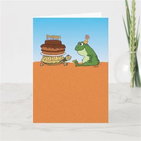 Cute And Funny Turtle And Frog Birthday Card Zazzle Turtles Funny