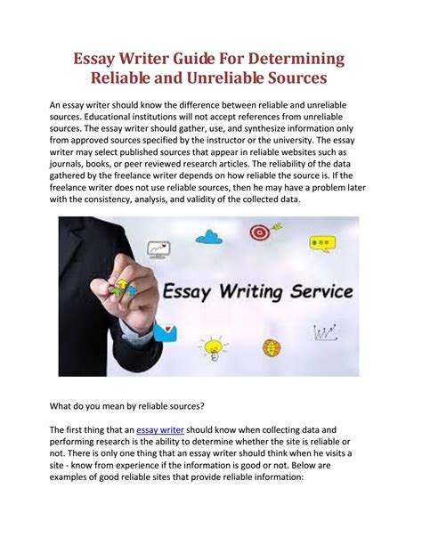 Essay Writer Guide For Determining Reliable And Unreliable Sources By