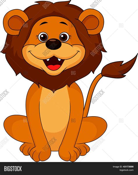 Cute Lion Cartoon Vector And Photo Free Trial Bigstock