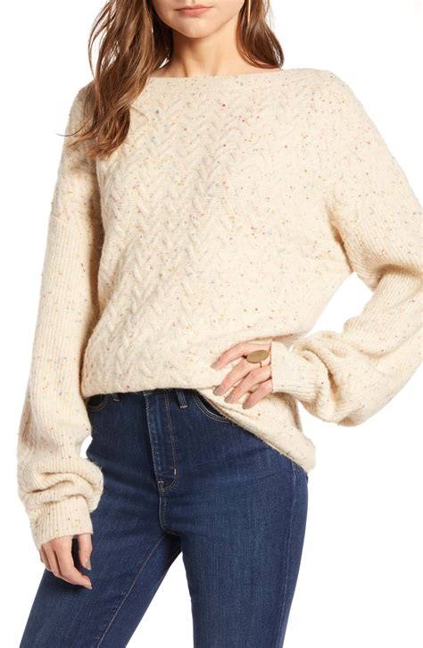 Cable Stitch Sweater Main Color Beige Oatmeal Lt Hthr Combo