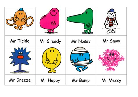 Mr Men And Little Miss Characters By Ruthbentham Teaching Resources Tes