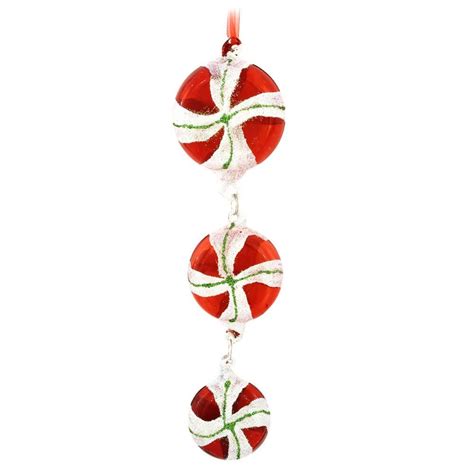 Peppermint Candies 8 Inch Glass Ornament Christmas Ornaments Glass