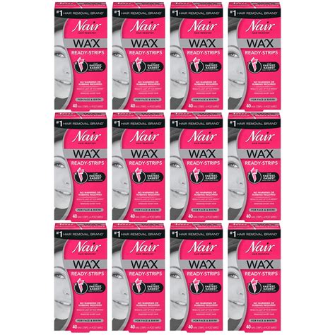 Pack Of 12 Nair Hair Remover Wax Ready Strips Face And Bikini Hair