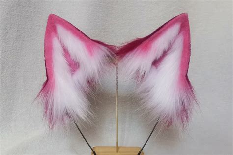 Rose Red Curved Wolf Tail Wolf Ears Cosplay Rabbit Ears Wolf Etsy