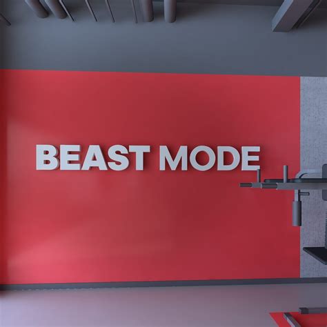 Beast Mode Decoração 3d Para Ginásio Casadartpt