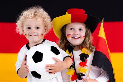 Happy Kids German Football Supporters Stock Image Image Of