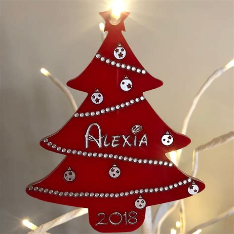 Personalised Christmas Tree Bauble Ornament Custom Name Personalized