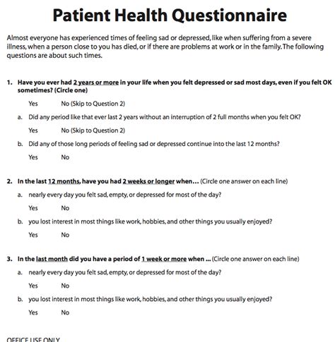 Patient Health Questionnaire Medworks Media