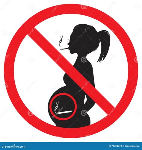 prohibition sign pregnant woman with a cigarette stock vector illustration of symbol woman