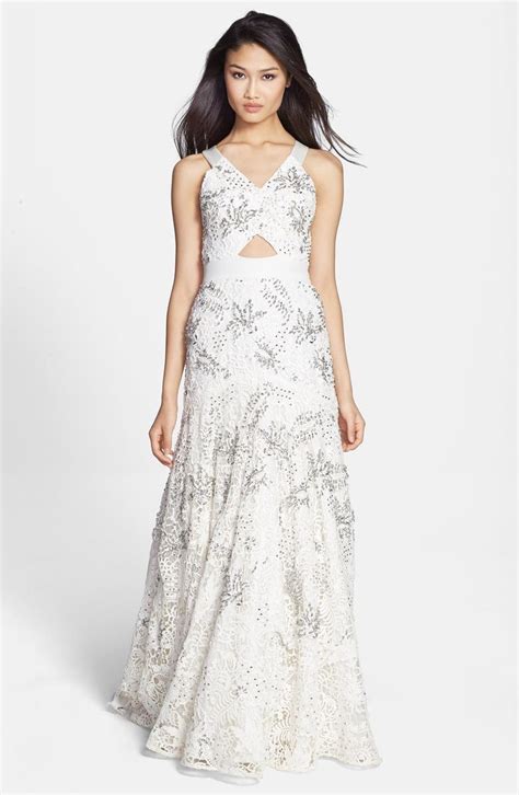 Rebecca Taylor Embellished Lace Gown Nordstrom