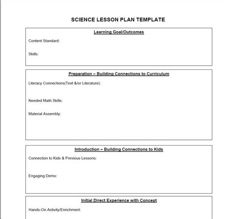 Science Lesson Plan Template Science Lesson Plans