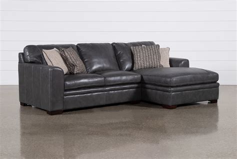 Charcoal Gray Leather Sectional Sofa With Chaise Lounge Cabinets Matttroy