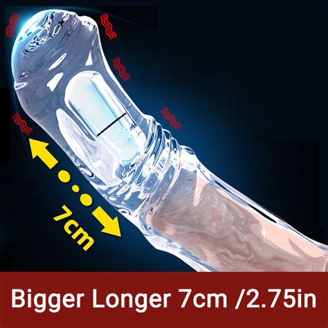 Bigger Penis Extender Enlarger Girth Enhancer Realistic Sleeve Condom Sheath Uk Ebay