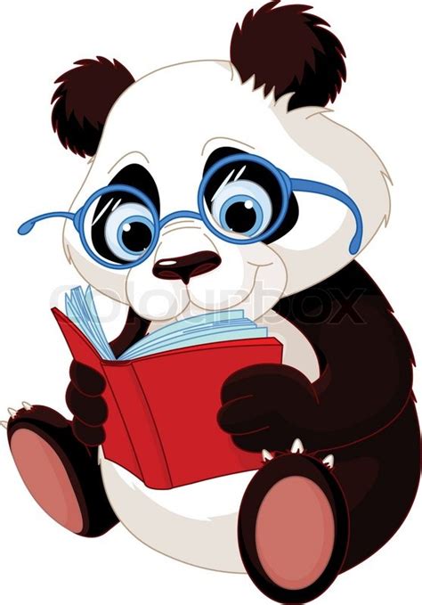 School Clipart Cute Panda Character Studying In The C