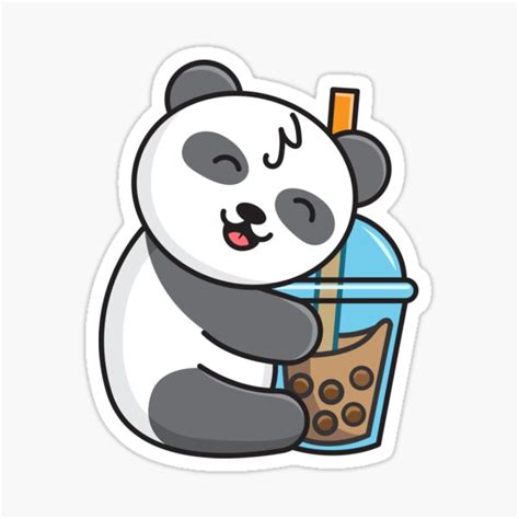 Cute Panda With Milk Sticker For Sale By Reo12 Redbubble