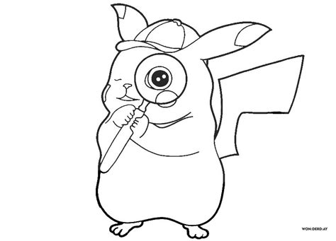 Detective Pikachu Coloring Pages Printable
