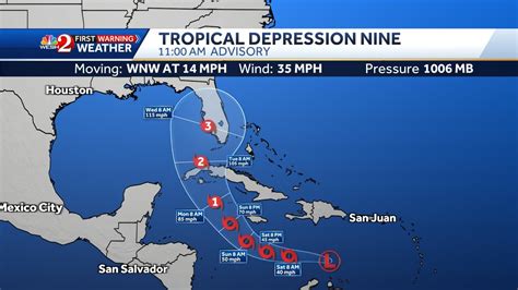 Update Tropical Depression Nine Now Forecast To Hit Florida As Major