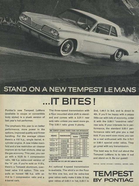 The 1962 Pontiac Tempest A Car With Half Of An Engine Pontiac