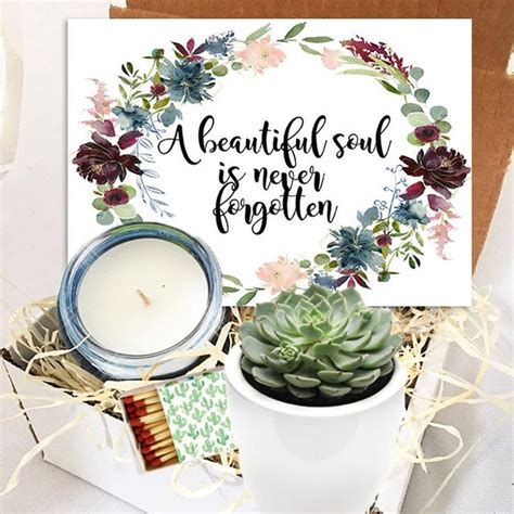Succulent Gift Box Sympathy Gift A Beautiful Soul Is Never Etsy