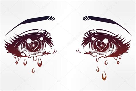 The Gallery For Drawings Of Anime Eyes Crying