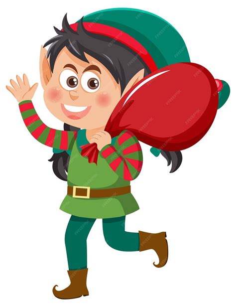premium vector christmas elf girl cartoon character