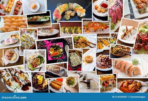 Japanese Cuisine Food Collage Imagen De Archivo Imagen De Temblor