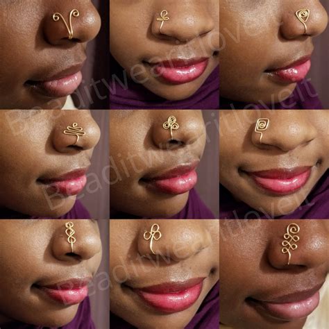 Ancient Symbol Inspired Nose Rings Gold Nose Cuff Etsy